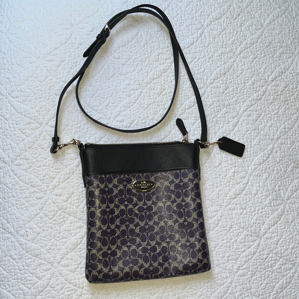 crossbody bag purple authentic genuine coach
